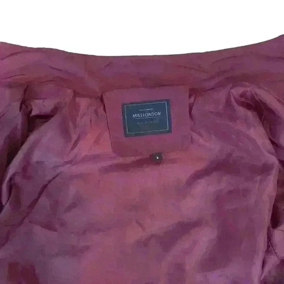 Miss London Jacket Women Size S Black Label Utility Cinch Waist Burgundy Outdoor - Picture 6 of 13